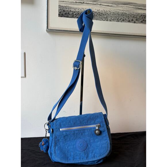 Kipling Bright Blue Small Crossbody Bag Purse + Monkey Fob AC8280 - Picture 10 of 10